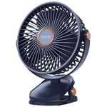 COSTAR Mini Portable Clip Fan Battery Operated, Usb Night Light, 6 Inch Table Fan, 5-Speed Rechargeable Fan With Less Vibration, 360° Rotate Personal Fan, Detachable Clean For Home Office Camp (Blue)