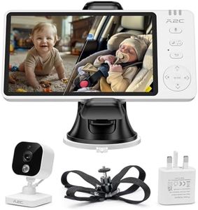 APPS2Car Baby Monitor for Car and Home,HD 1080P Car Baby Camera with 5'' Display for Rear Seat,Plug and Play,Wide View Angle,Baby Monitor with Night Vision,Temperature Sensor,2-WayTalk & 8 Lullabies