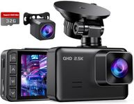 Dash Cam Front and Rear, 2.5K+1080P