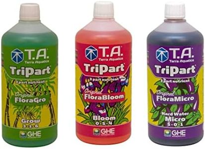 GHE Terra Aquatica Tripart 3 x 1 Litre Complete Plant Feed Solution Harwater