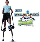 Geospace Original Walkaroo Xtreme Steel Balance Stilts with Height Adjustable Vert Lifters for Outdoor/Indoor Active Play & Exercise; for Adults & Kids up to 250 lbs (Black/Red)