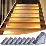 VOLISUN Acrylonitrile Butadiene Styrene Solar Step Lights Outdoor Waterproof, Led Outdoor Stair Lights, Solar Step Light Solar Deck Lights Decor (Brown,8 Pack)