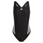 adidas Women's 3 Stripes Swimsuit, Black/White, 30" UK