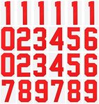 sourcing map Iron on Numbers 0 to 9 Heat Transfer 8" Red Single Number for Team Uniform, Sports T-Shirt, Football, Basketball, Baseball Pack of 24