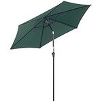 Outsunny 8.5' Round Aluminum Patio Umbrella 6 Ribs Market Sunshade Tilt Canopy w/Crank Handle Garden Parasol Green