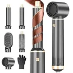 5 in 1 Hair Dryer Brush Hot Air Curling Brush Negative Ion Air Styler，Multi Function Blow Dryer Brush with Curling Wand, Straightening Brush, and Volumizing Hot Air Brush for All Hair Types