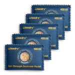 Wisedry See-Through Silica Gel Packets [5 x 100g], Color-Indicating Desiccant Packs for Storage, Reusable Safe Dehumidifier, Heat Resistant Dehumidifier Bags