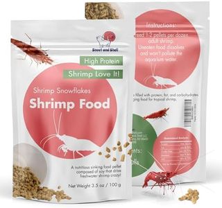 Snout and Shell Snowflakes Shrimp Food - High Protein Sinking Soy Pellets for Tropical Freshwater, Caridina, Neocardinia Shrimp & More | 3.5oz/100mg