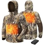 TIDEWE Men’s Heated Jacket with Coral-Fleece Lining, Waterproof 1/2 Zip Jacket with Detachable Hood for Hunting (Veil Avayde Camo, Size XL)