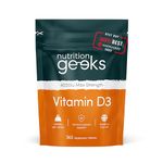 Vegetarian Vitamin D3 4000 iu - 1 Year Supply, 365 Easy-Swallow High Strength Vitamin D Supplement Tablets - UK Made VIT D & D3 Vitamins Awarded by The Independent