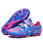 Boys Football Boots Shoes Kids Girls FG/AG Soccer Athletics Sport Shoes Training Shoes Running Shoes Teenager Indoor Outdoor Football Shoes Sneakers for Unise Pink 1