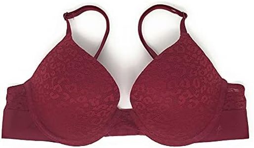 Victoria's Secret Pink Wear Everywhere Push Up Bra (34A-36DD), Garnet Leo Lace, 36DD