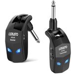 LEKATO Wireless Guitar System,2.4GHz Guitar Wireless Transmitter Receiver with 8Hs Runtime, Rechargeable Digital Guitar System Cordless Electric Guitar Cable Bass Jack Lead For Guitars Bass