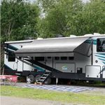 Suncode Black Motorized RV Awning Modular Retractable RV Electric Awning Complete Kit for RV,5th Wheel,Travel Trailers,Toy Haulers,and Motorhome RV Trailer Awning for Home or Camper-16x8Ft-Black Strip