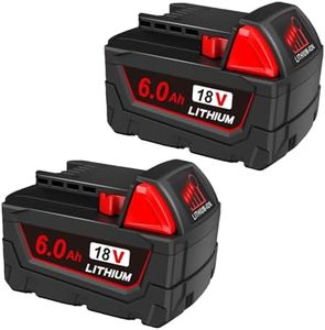 PZSZOK 2 Pack 6.0Ah 18V Lithium Battery Replacement for Milwaukee M-18 Battery Compatible with Milwaukee 18V Battery Tools and Charger 48-11-1850 48-11-1852 48-11-1840 48-11-1815