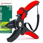 AlpineReach Anvil Secateurs for Gardening, Sharp Ergonomic Pruning Shears, Heavy Duty High Carbon Steel Blade Plant Cutting Pruner Clippers, Adjustable Soft Handle for Small & Large Hands, Gift