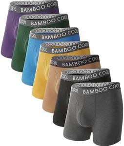 BAMBOO COOL Men's Ultra ComfortSoft Underwear, Moisture Wicking & Breathable No Ride Up Boxer Briefs with Fly, Multipack