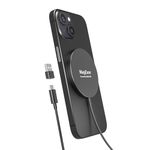 Magnetic Wireless Charger,MagEase 15W mag~Safe Wireless Charger Compatible with iPhone 16/15/14/13/12 Series and AirPods 3/2/Pro, Charging Pad with USB-C Cable and USB-A Converter