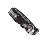 Large Cat Collar | Black & White Tartan | Cat Safety Collar | Quick Breakaway Buckle | Removable Bell