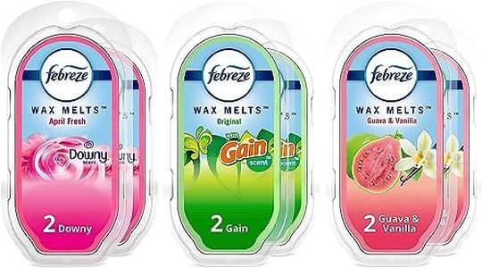 Febreze Wax Melts Wax Warmer Cubes, 2.5 oz. Pack of 6, Guava & Vanilla, Downy April Fresh, Gain Original Scent, (6 Cubes Each), Odor-Fighting Scented