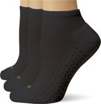 Hue Women's Air Sport 3 Pair Pack Quarter Socks, Black, One-Size