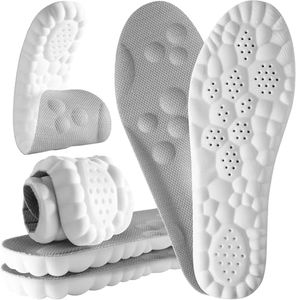 4D Cloud Steppers Insoles for Men and Women - Shock Absorption Inserts, Soft Anti-Fatigue, Relieve Foot Pain, Memory Foam Insoles for Shoes, Boots & Sneakers (Gray, Men: US 4-7/ Women: US 5-8.5)