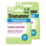 Nausea Long Lasting, 10 Tablets | Pack of 2: Dramamine-N Long Lasting Formula | 10 Tablets | Pack of 2 | Relieves and Prevents Nausea, Dizziness, and Vomiting for Up to 24 Hours