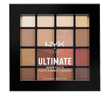 NYX Professional Makeup, Shadow Palette, 16 Matte, satin and metallic shades, Warm Neutrals, 0.83 g