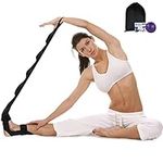 Triitech Yoga Stretching Strap,Leg Stretcher Strap with 7 Adjustable loops,Fascia Stretcher for Physical Therapy ,Plantar Fasciitis Relief,Pilates,Dance & Gymnastics（include Massage Ball and Storage Bag ）