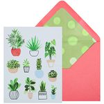 NIQUEA.D Boxed Note Cards, Potted Plants, Includes a Blank Customizable Interior and Coordinating Envelope, Set of 10 (NBB-0013)