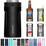 3-IN-1 Insulated Can Cooler - [2021 NEWEST] Signice Double Walled Vacuum Insulator Stainless Steel Slim Can Cooler for 12 Oz Skinny Tall Can/Standard Can/Beer Bottle,Matte Black