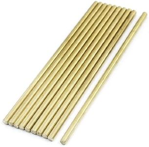 uxcell 10Pcs Brass 100mm x 3mm Round Rod Stock for RC Airplane Model