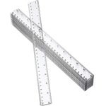 50 Pack Clear Plastic Ruler, 12 Inch Standard/Metric Rulers Straight Ruler Measuring Tool for Student School Office (Clear)