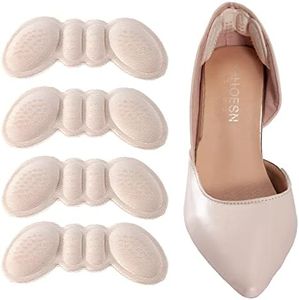 4Pairs Heel Pads for Loose Shoes - Heel Grips & Protectors for Men & Women - Prevent Blisters & Slipping