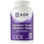 AOR - Magnesium + Taurine Capsules, 180 Counts - Taurine and Magnesium Citrate Supplement - Support Cardiovascular Supplement, Bone Health, Teeth Health, Muscle Function and Healthy Blood Pressure