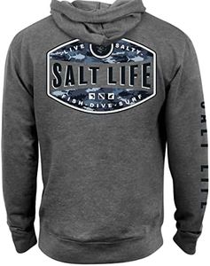 Salt Life Women's Aquatic Life Hoodie, Graphite Heather, XX-Large