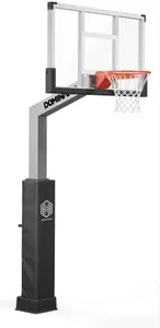 Dominator Premium Inground Adjustable Basketball Hoop - 60" Backboard w/ 3' Overhang - Aluminum Adjustable Basketball Goal - Adjusts from 7' - 10', Made of Heavy Duty Rust Proof Aluminum