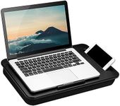 LAPGEAR Sidekick Lap Desk with Device Ledge and Phone Holder - Black - Fits up to 15.6 Inch Laptops - Style No. 44218