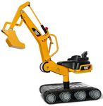 rolly toys CAT Construction Ride-On: Metal 360-Degree Excavator Digger with Traction Treads, Youth Ages 3+