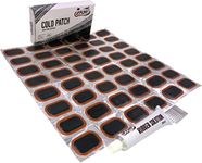 Upump Bicycle Inner Tube Puncture Repair Kit 48 Cold Patches + 20ml Rubber Solution + Metal Rasp