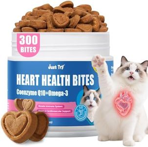 Just Try Coenzyme Q10 coq10 Bites for Cats - Advanced q10 & Taurine Supplement for Feline Heart Health - Chicken Flavored Soft Chews - Supports Heart Function - 300 Count