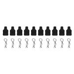 RiToEasysports RC Car Clips, 10Pcs RC Body Clips Compact 3mm RC Body Clips with Fixing Mount for 1/18 RC Car 1/24 SCX24 RC Car (black)