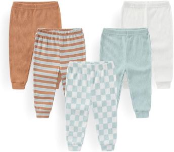 JELYLOVE Unisex Baby Boy Girl Pants Sets Cotton Soft Infants Bottoms Casual 5 Pack 0-12 Month Babies' Leggings