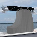 JPURXC T-Top Center Console Cover for Boat，900D Waterproof Marine Grade Canvas, Heavy Duty Outdoor Boat Console Covers,Protecting Boat Center Console and Helm Seat (Gray,94" L 58" W 82" H)