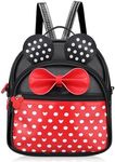 Minnie Mouse Backpack for Girls Disney Backpack Purse Cute Toddler Mickey Bag Kids Mini Backpacks, Black & Red, Small, Girls Convertible Backpack