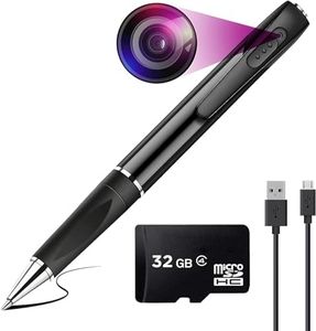 DDLC Full HD Pen Camera 1080P Video Audio Recording Indoor Outdoor Pocket Security for Home Office Mettings Surveillance (Pen Camera 32GB)