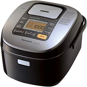 Panasonic 5 Cup (Uncooked) Japanese Rice Cooker with Induction Heating System and Pre-Programmed Cooking Options for Brown Rice, White Rice, and Porridge or Soup - 1.0 Liter - SR-HZ106 (Black)