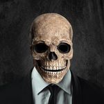 Pipihome Halloween Masks for Adults, Creepy Full Head 3D Skull Mask With Moving Jaw, Adult Entire Head Realistic Latex Men Scary Helmet, Scary Skeleton Headgear