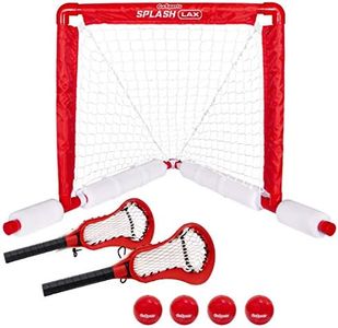 GoSports Lacrosse Floating Pool Goal Set - Includes Water Goal, 2 Sticks and 4 Soft Balls, Red
