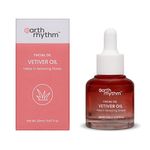 Earth Rhythm Vetiver Face Oil for Radiant Skin, Moisturizes, Clear and Tighten Pores, Calms Redness | Men & Women - 20ml